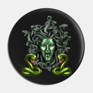 Green Snake Medusa Gorgon Pin