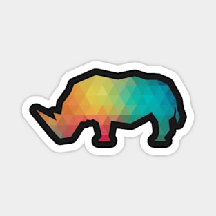 Rainbow rhinoceros silhouette Magnet