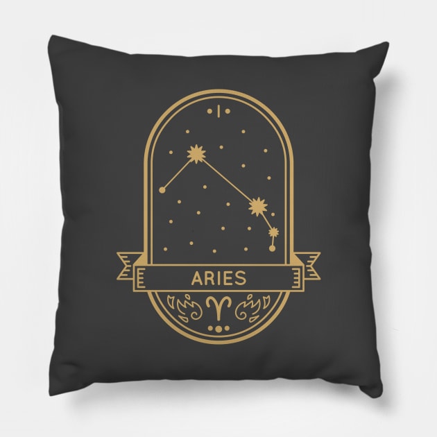 Aries Gold Sigil Pillow by MimicGaming