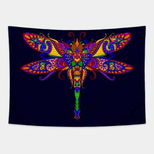 Rainbow Dragonfly Art Tapestry