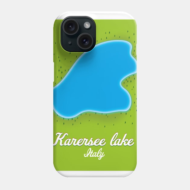 Karersee lake Italy map Phone Case by nickemporium1