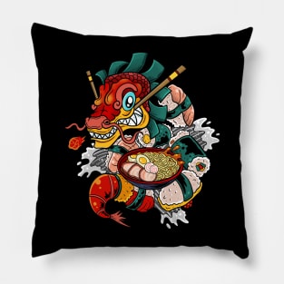 Fiery Feast: Sushi Ramen Dragon Pillow