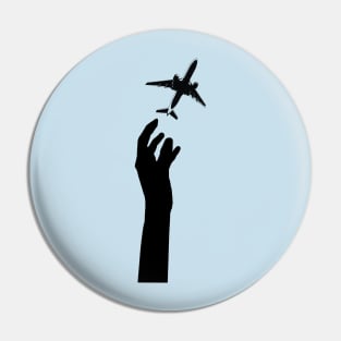 Hand rising for an aeroplane minimalist Pin