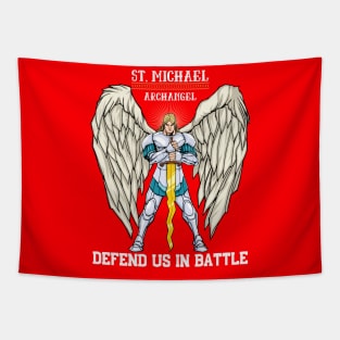 St. Michael - Defend Us In Battle 3 Tapestry