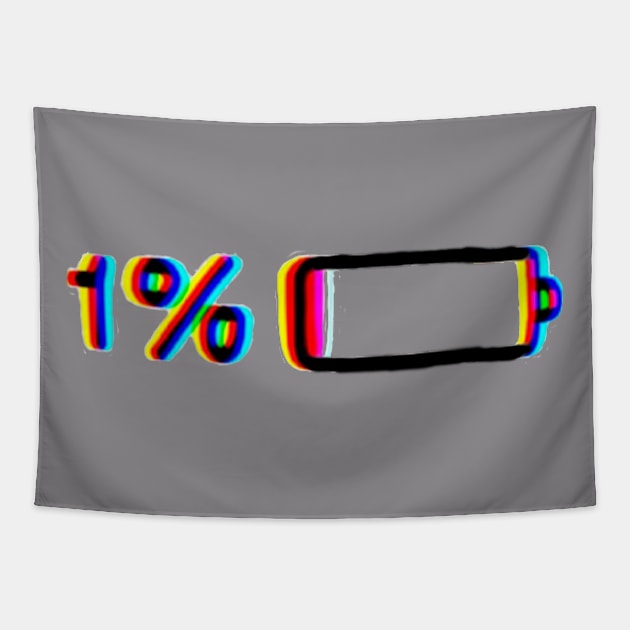 1% LOW battery Tapestry by Lafloorr