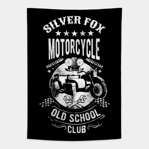 Silver Fox Motorcycle Club Tapestry by LittleBean