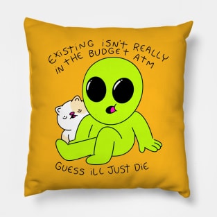 alien and cat Pillow