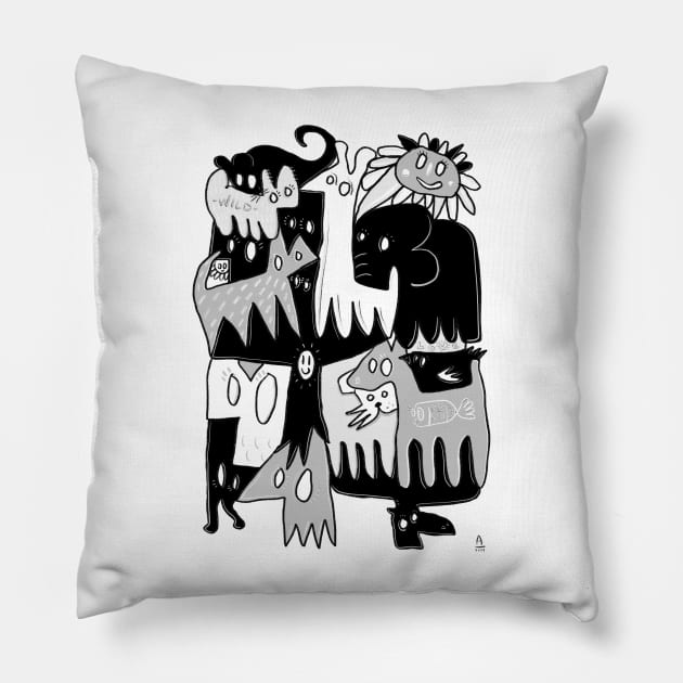 B&W Pillow by Angel Rivas