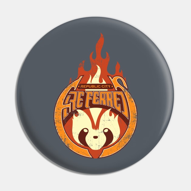 Vintage Republic City Fire Ferrets Pin by razzan