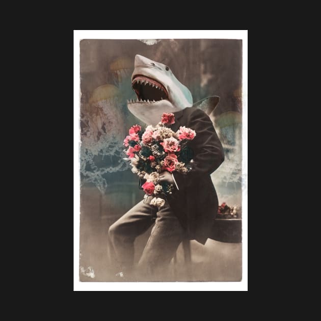 Bruce the shark gentleman old timey Victorian shark portrait by sandpaperdaisy