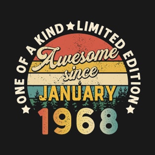 Born In January 1968 53rd Birthday Vintage 53 Years Old Gift T-Shirt