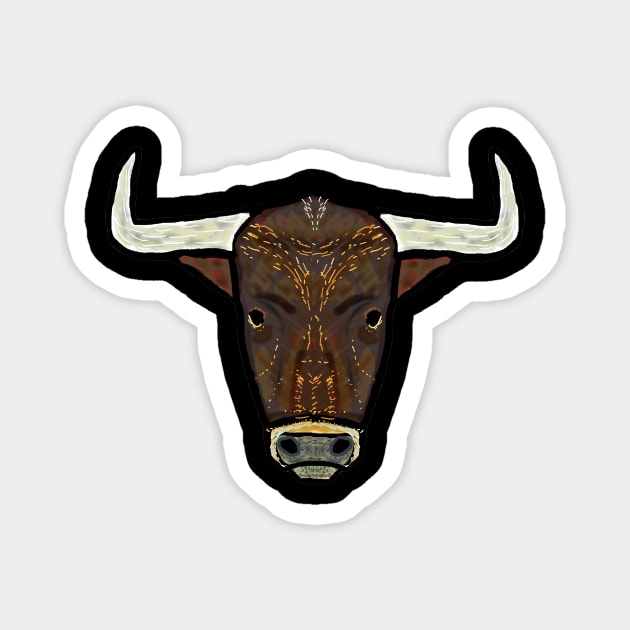 Bull Head Magnet by Mark Ewbie