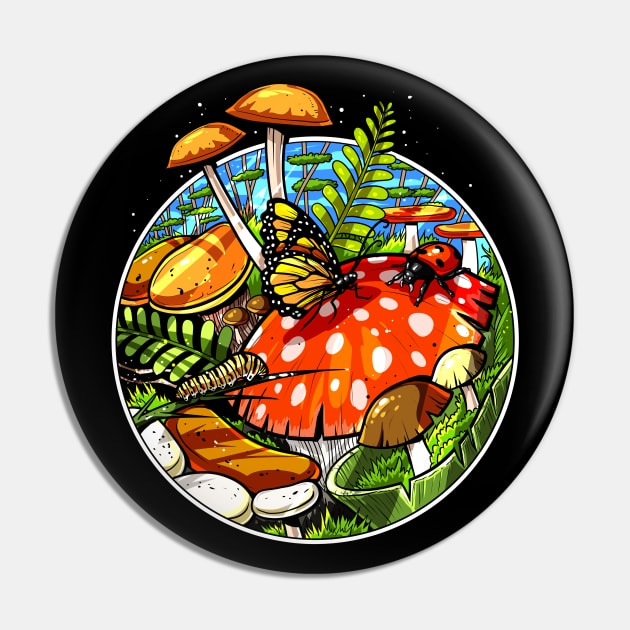 Magic Mushrooms Forest Pin by underheaven