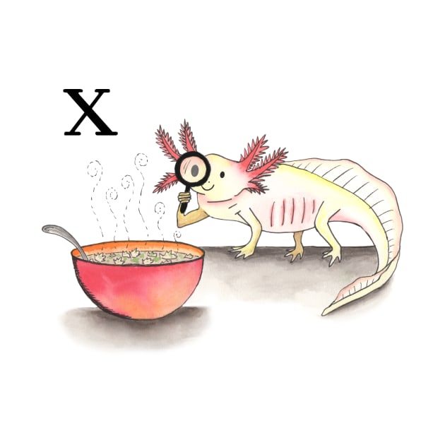 X is for aXolotl (kind of) by thewatercolorwood