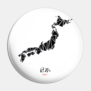 Abstract Geometric Map of Japan Drawing Pin