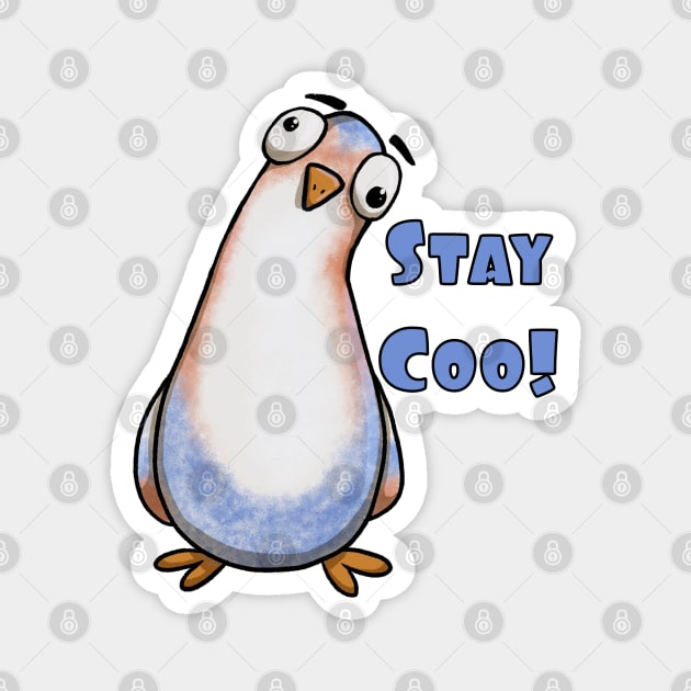 Stay Coo! Curious Stare Pigeon Magnet by Fun4theBrain
