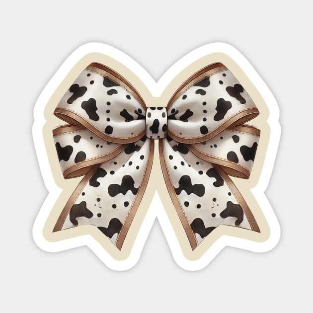 Farm Girl Cow Print Bow Magnet by Teresa's Store 1