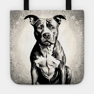 Pointilism Pitbull Terrier Tote