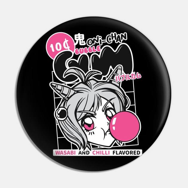 Anime Bubble Gum Girl Pin by madeinchorley