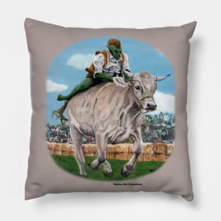 Goblin Bull Rider Race Fantasy Arts Pillow