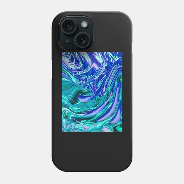 Malachite and Amethyst - Abstract Acrylic Pour Phone Case by dnacademic