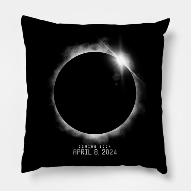 Total Solar Eclipse April 8, 2024 Pillow by cowyark rubbark