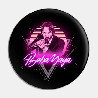 Baba Yaga Synthwave Retro Art Pin