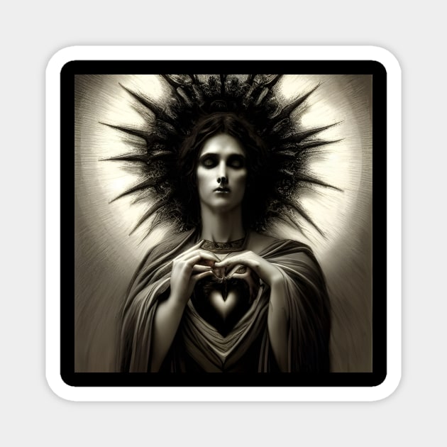 Gothic sacred heart Magnet by Roguex