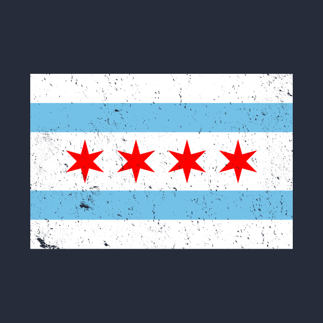 Disover Vintage Distressed Chicago City Flag - Chicago - T-Shirt