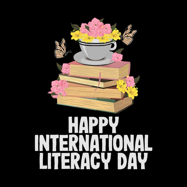 Happy International Literacy Day Book Lover Reading by everetto