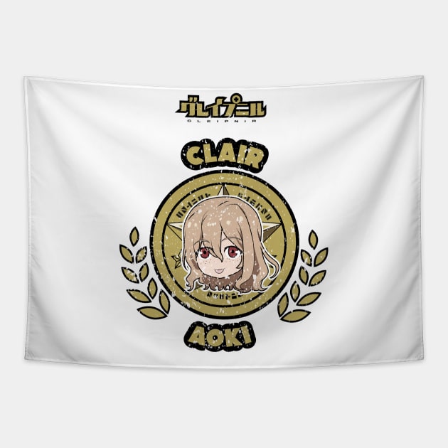 GLEIPNIR: CLAIR AOKI CHIBI (WHITE) GRUNGE STYLE Tapestry by FunGangStore