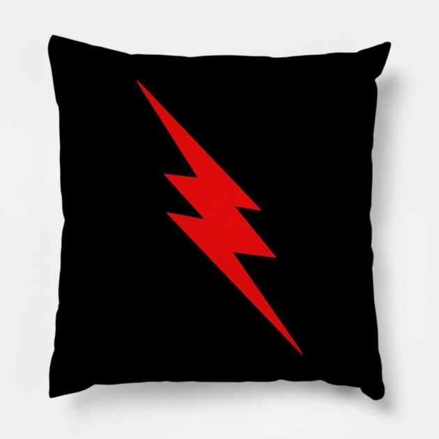 Red Lightning Bolt Pillow by SpaceAlienTees