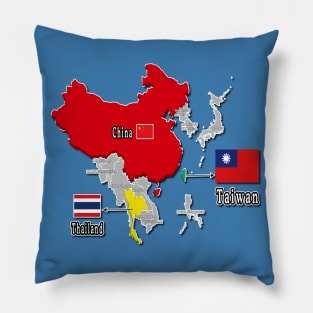 where is taiwan world map | taiwan location map_not Thailand and China_blue Pillow