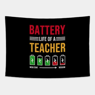 Battery Life Of A Teacher, funny teacher Tapestry