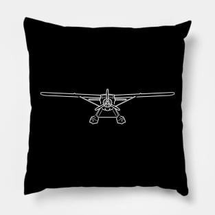 Float plane classic aircraft white outline graphic Pillow