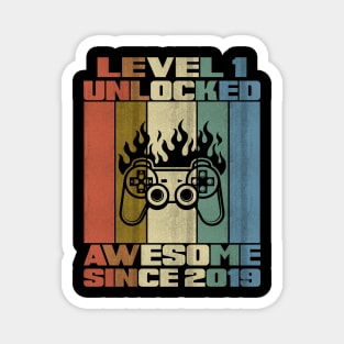 Level 1 Unlocked Birthday 1 Year1 Old Awesome Since 2019 Magnet