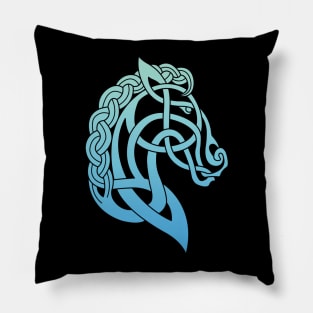 Celtic Horse Teal & Aqua Blend Pillow