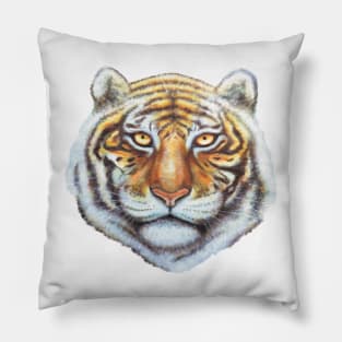 Snow Tiger Head (cut out) Pillow