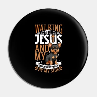 Jesus and dog - Lancashire Heeler Pin