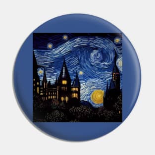 Starry Night Wizarding School Van Gogh Pin