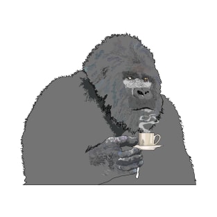 Gorilla sipping expresso T-Shirt