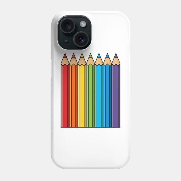 Rainbow Coloring Pencils Phone Case by BirdAtWork