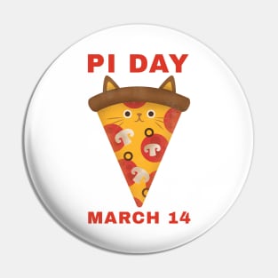 Kawaii Kitty Pizza Pi Day March 14 Pin