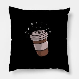 coffee cup cartoon Pillow