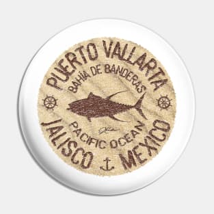 Puerto Vallarta, Jalisco, Mexico, with Yellowfin Tuna Silhouette Pin