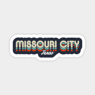 Retro Missouri City Texas Magnet