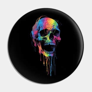 Tie Dye Melting Skull Pin