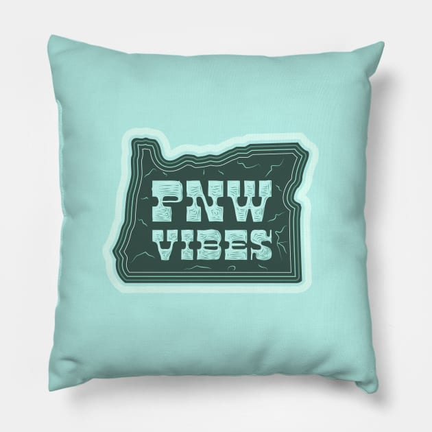 Oregon PNW Vibes Pillow by BurchCreativeDesign