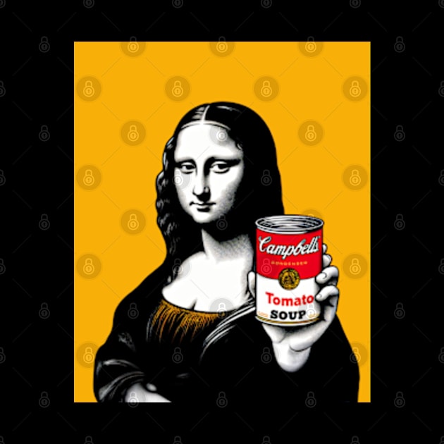 Mona Lisa Pop Art Campbell's Tomato Soup by ArtFactoryAI