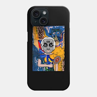 Unique FemaleMask Digital Collectible with IndianEye Color and BlueSkin on TeePublic Phone Case